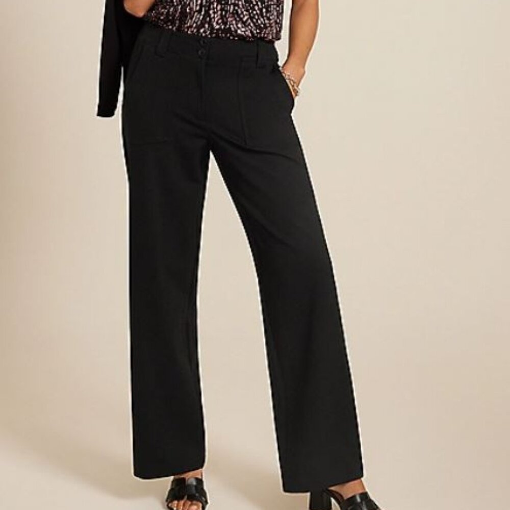 Maurices’s Ponte Patch Pocket High Rise Wide Leg Dress Pant NWT